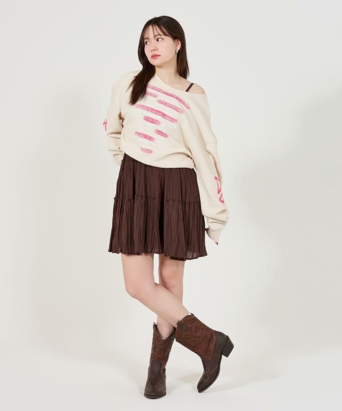 スプレーデザイン オフショルスウェット TINA：JOJUN 全2色