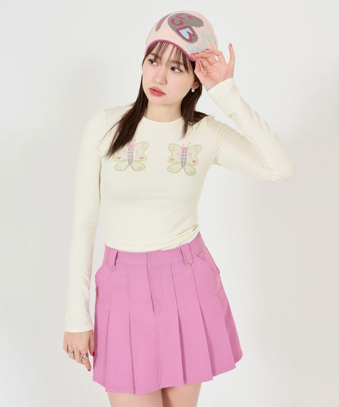 バタフライ プリントTシャツ TINA：JOJUN 全1色｜tnj511-0822【1】