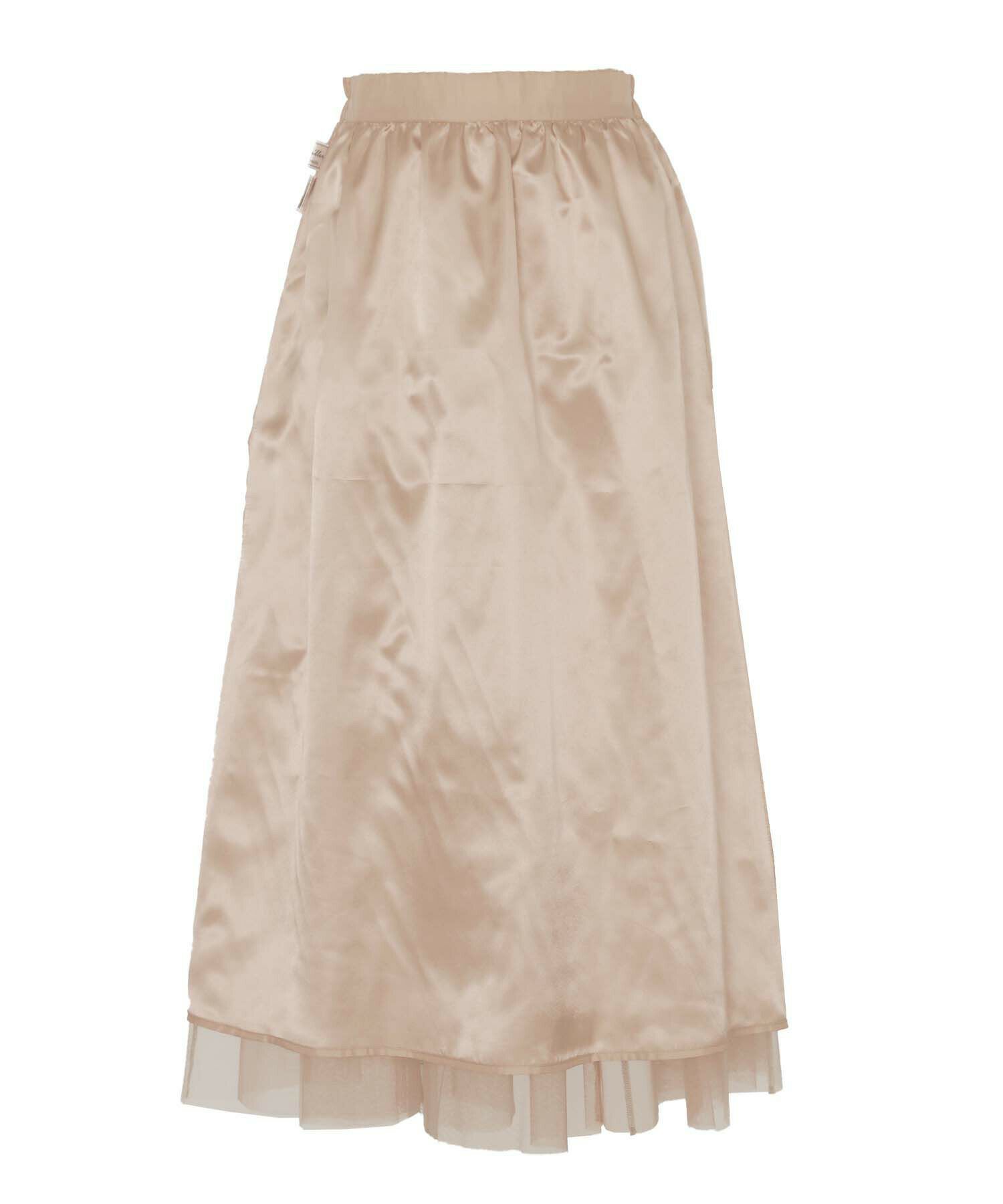 レディース/ボトムス/スカート/チュール/切替/フリル/ギャザー/ボリューム/レイヤード/ふんわり/オールシーズン/春/夏/秋/冬/フェミニン/エレガント/カジュアル/上品/シンプル/20代/30代/40代/ピンクベージュ/グレー