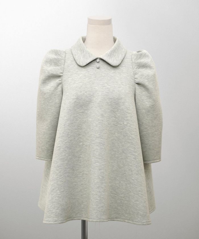 レディaレディース/トップス/カットソー/ボンディング/襟付き/春/夏/秋/6分袖/杢グレー/アイボリー/ネイビース/トップス/カットソー/ボンディング/襟付き/春/夏/秋/6分袖/アイボリー/ネイビー