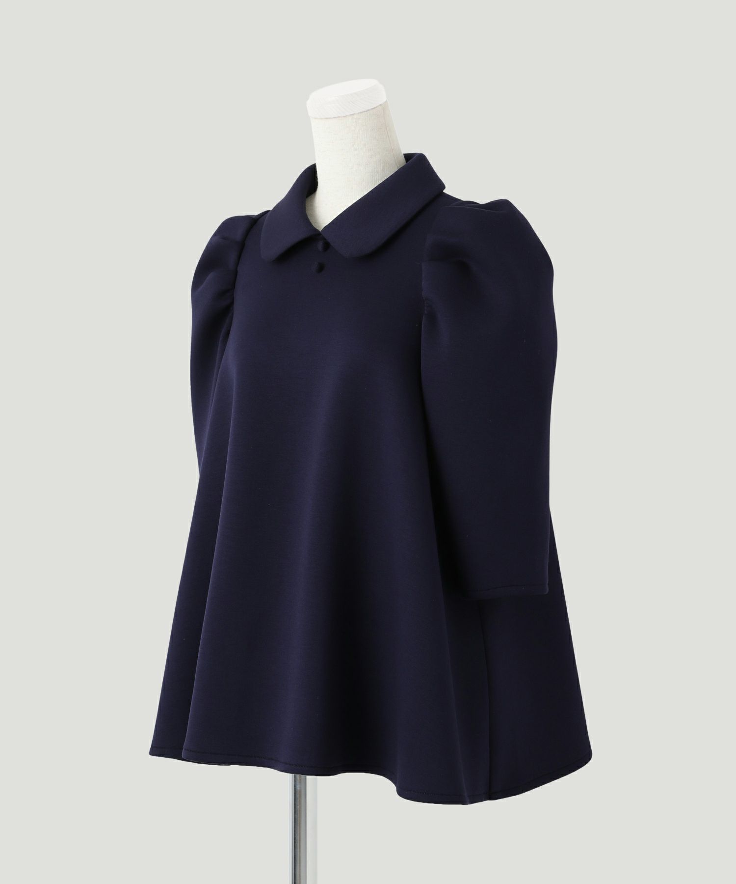 レディース/トップス/カットソー/ボンディング/襟付き/春/夏/秋/6分袖/杢グレー/アイボリー/ネイビー