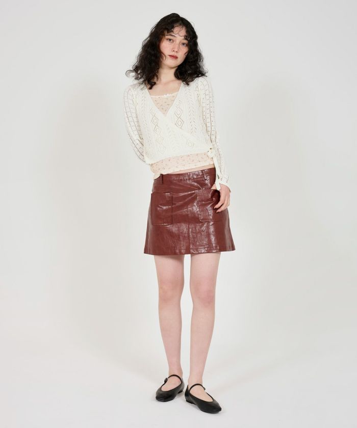 GW-SALE 透かし編み カシュクールニット TINA：JOJUN 全2色