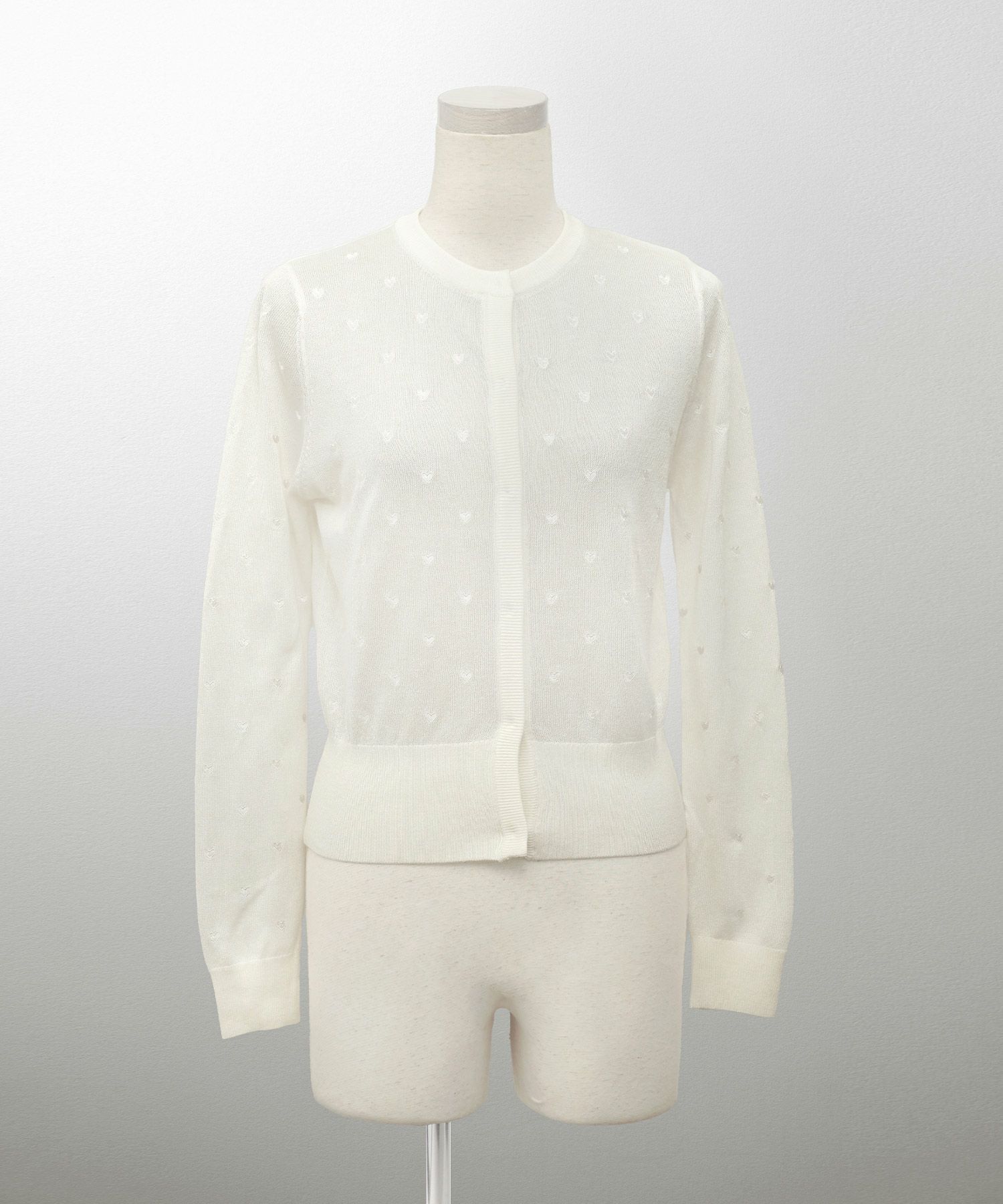 カーディガン/ドット柄/ラメ/シアーニット/カーディガン/チャコール/ハートホワイト/ハートブラック/ライトグレー/ホワイト/ネイビー/ブラック/S/M