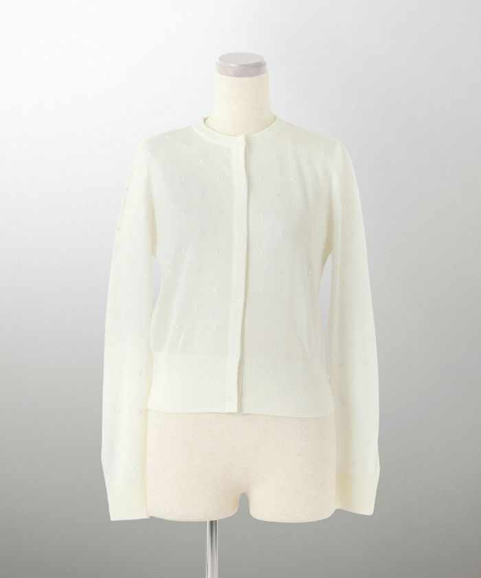 カーディガン/ドット柄/ラメ/シアーニット/カーディガン/チャコール/ハートホワイト/ハートブラック/ライトグレー/ホワイト/ネイビー/ブラック/S/M