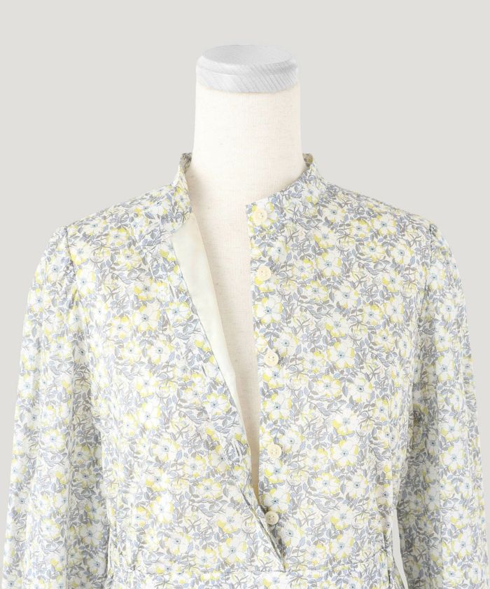 スタンドカラー シャツ ワンピース Made with Liberty Fabric