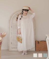シアー チェック フレア ワンピース miolite 全3色｜mio311-0002