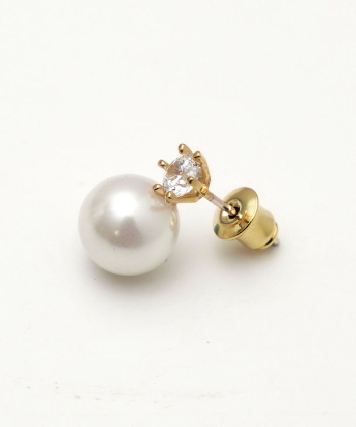 シンプル パール クリスタル ピアス Simple Pearl Crystal Pierce