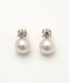 シンプル パール クリスタル ピアス Simple Pearl Crystal Pierce