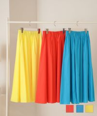 フレア ウエストタック&ゴム仕様 カラー スカート Prima Scherrer