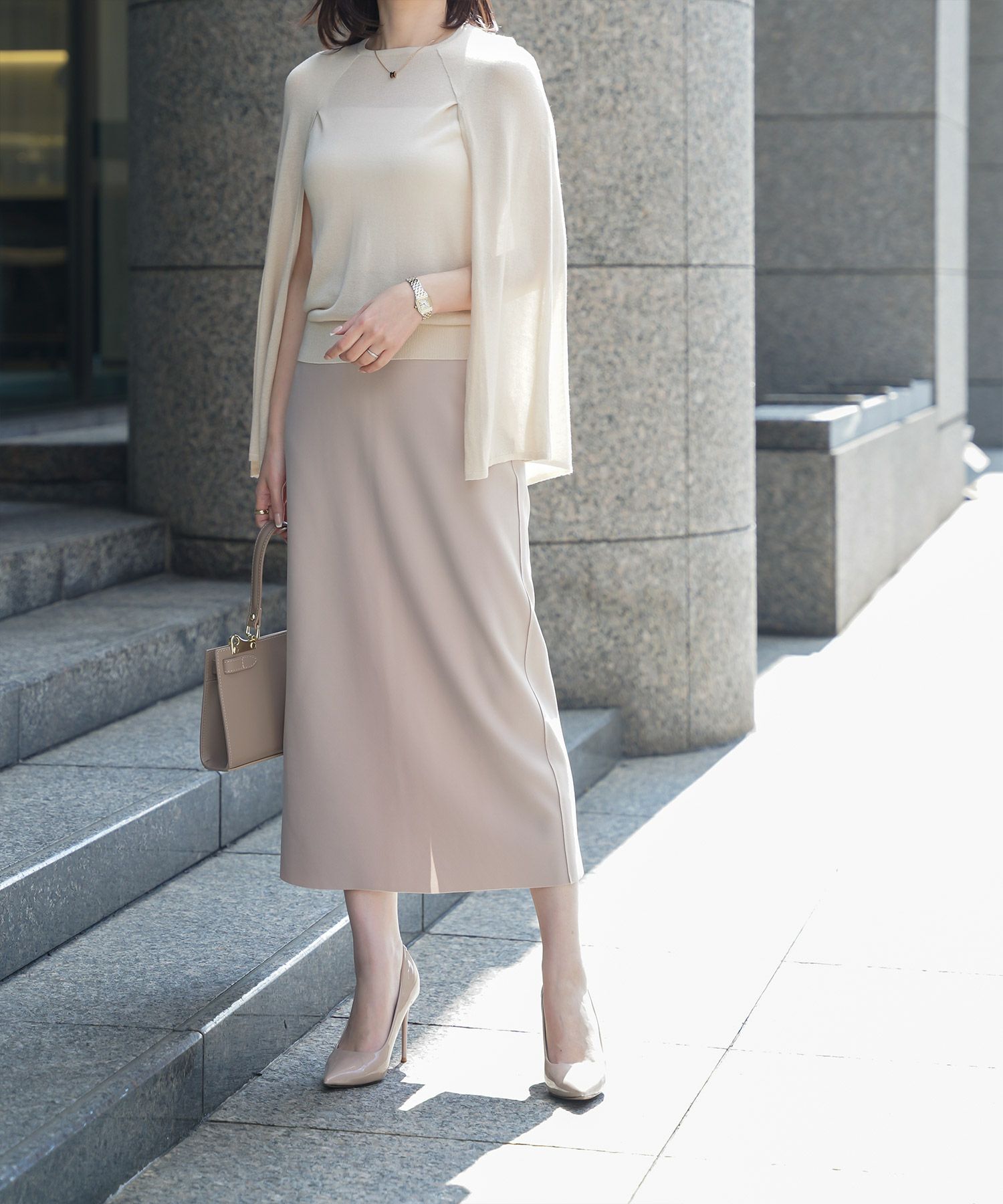 トップス/ラメ/ケープ/ニット/ネイビー/ピンクベージュ/ベージュ/ピンク/杢グレー/ブラック/M