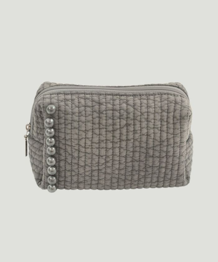 レディース/ポーチ/パール/ヌビ/春/夏/秋/冬/コスメポーチ/サニタリーポーチ/ブラック/アイボリー/グレー