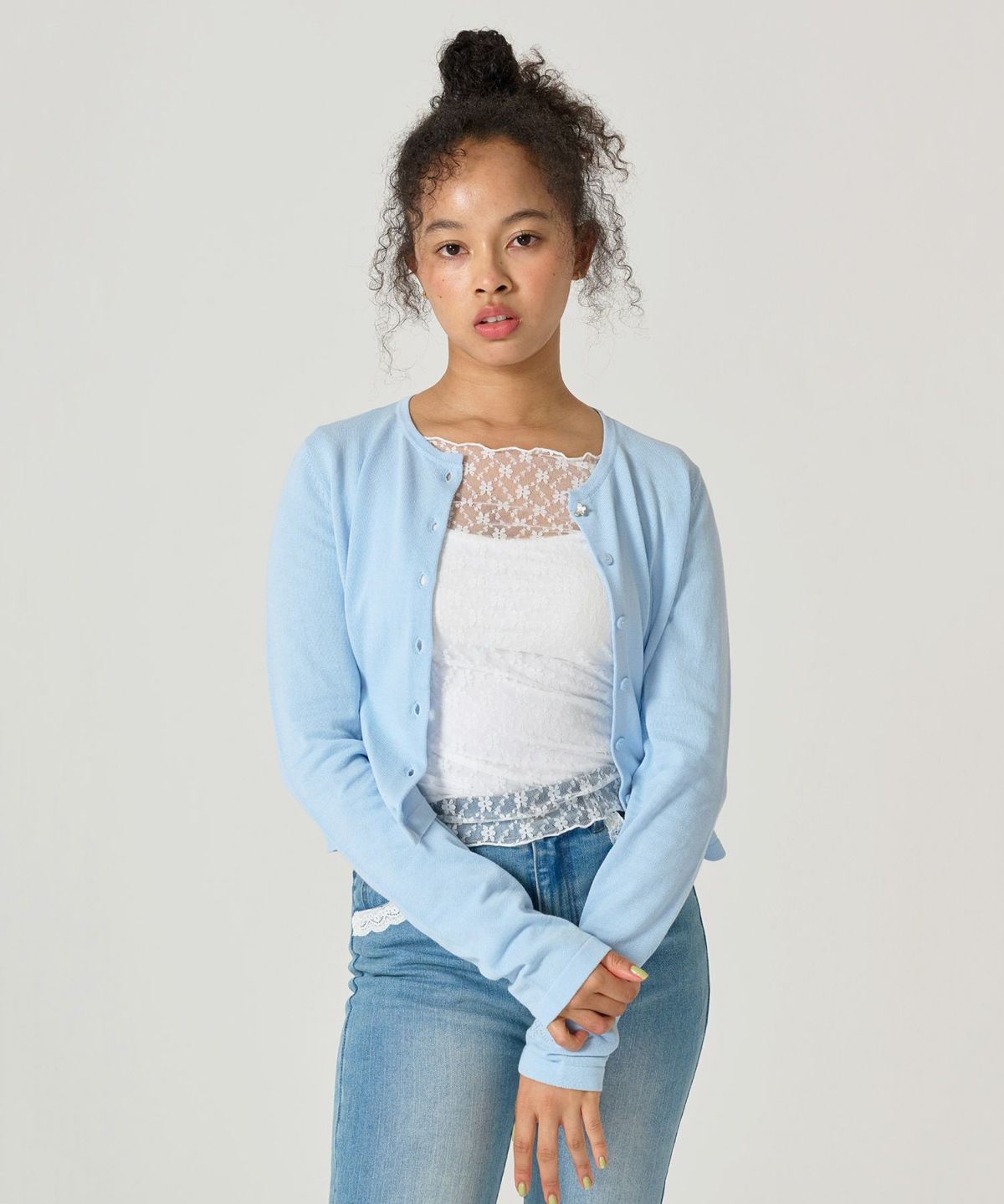 トップス/シアー/レースカット/花柄/メロウ