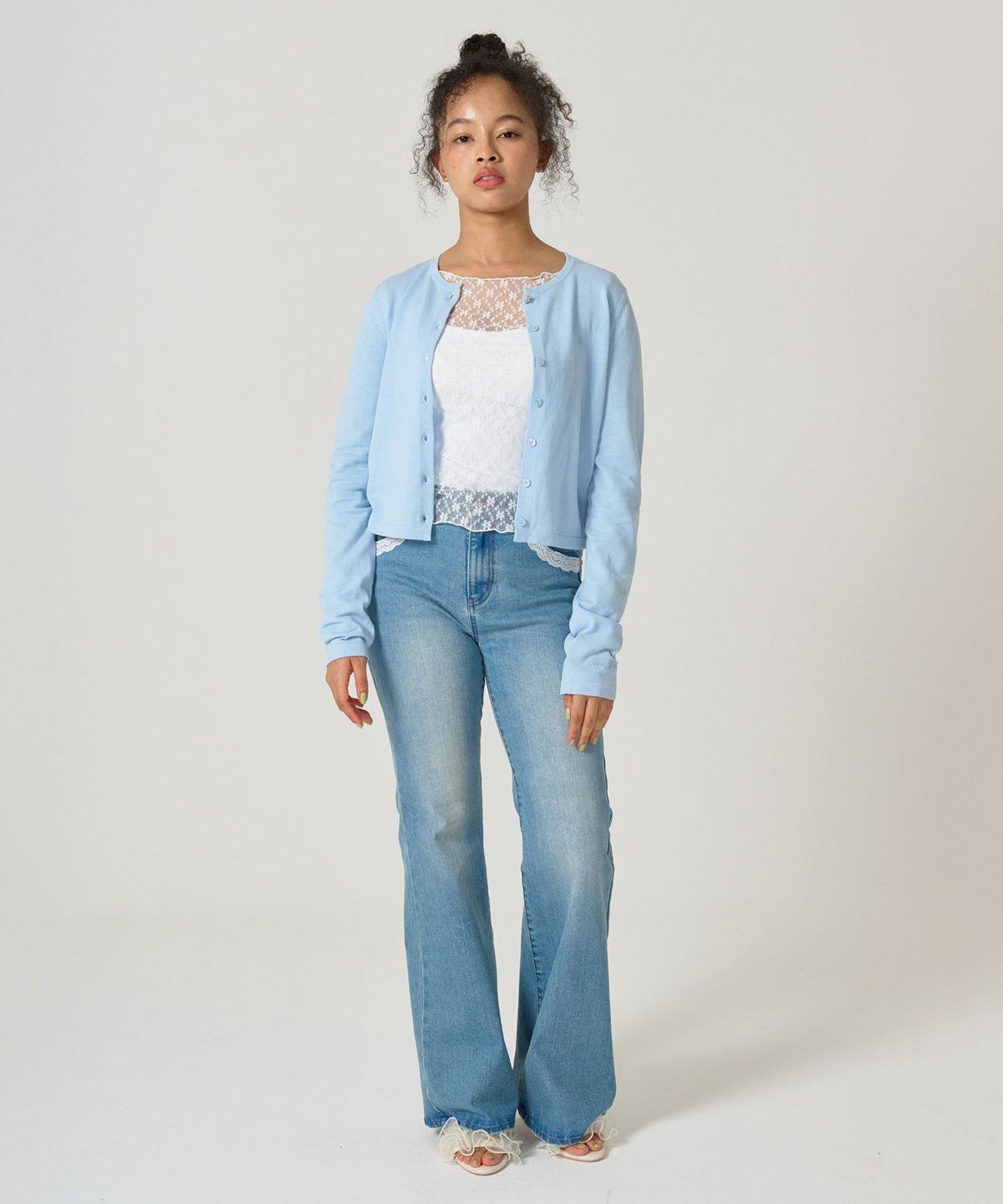 トップス/シアー/レースカット/花柄/メロウ