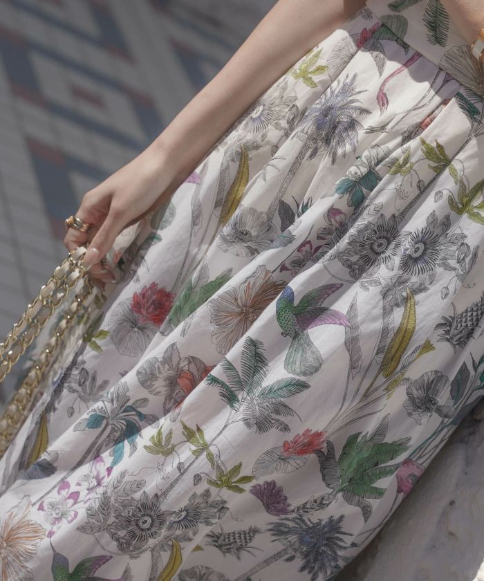 リゾート ロング ワンピース Made with Liberty Fabric HUIT 全3