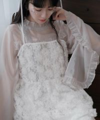 チュール シアー オーバー ワンピース miolite 全2色｜mio361