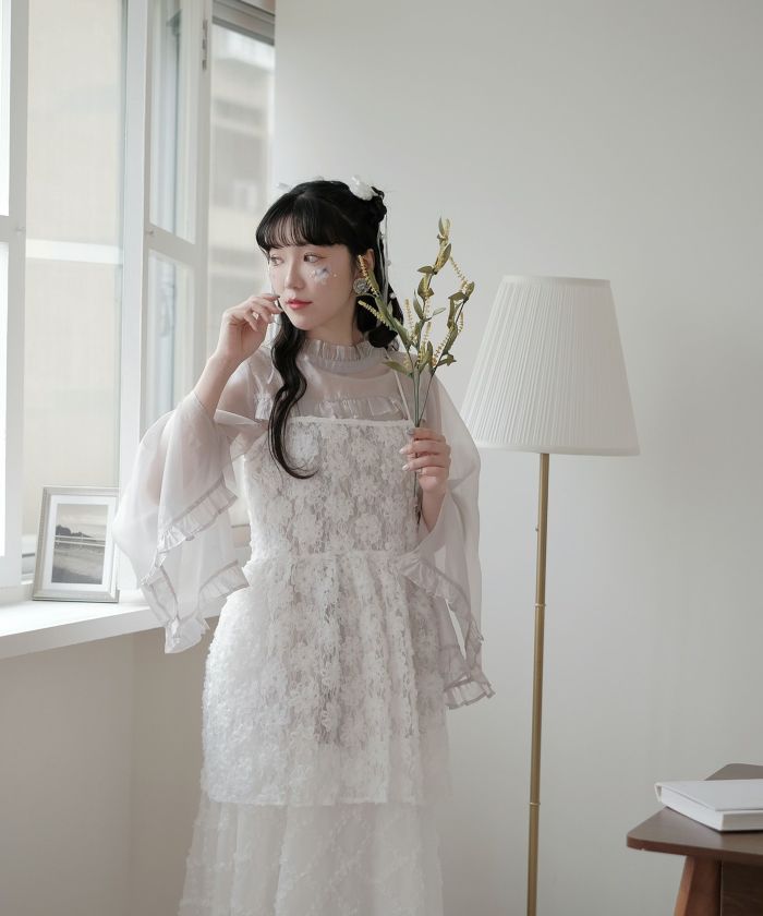 シアー ミニワンピース miolite 全1色|mio331-0025【1】 - 半袖 シアー ミニワンピース miolite 全1色|mio331-0025【1】 - 半袖