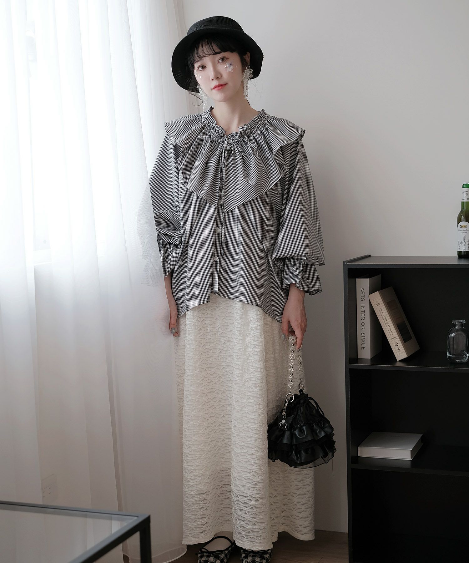 ハット/ペーパー/リボン/クロシェハット/エクリュ/ベージュ/ブラック/フリー