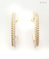 ダブル ライン フープ ピアス イヤリング Double Line Hoop Pierce Earring