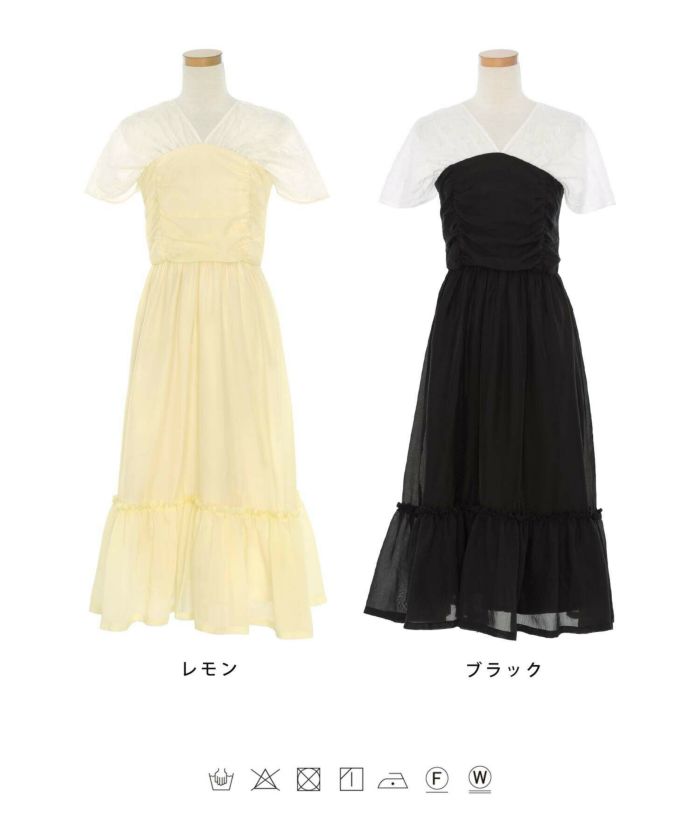バックリボン シアー ドレスワンピース le reve vaniller 全2色