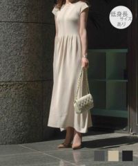 ラメサマーニットワンピースHUITチャコール/ベージュ/ブラック