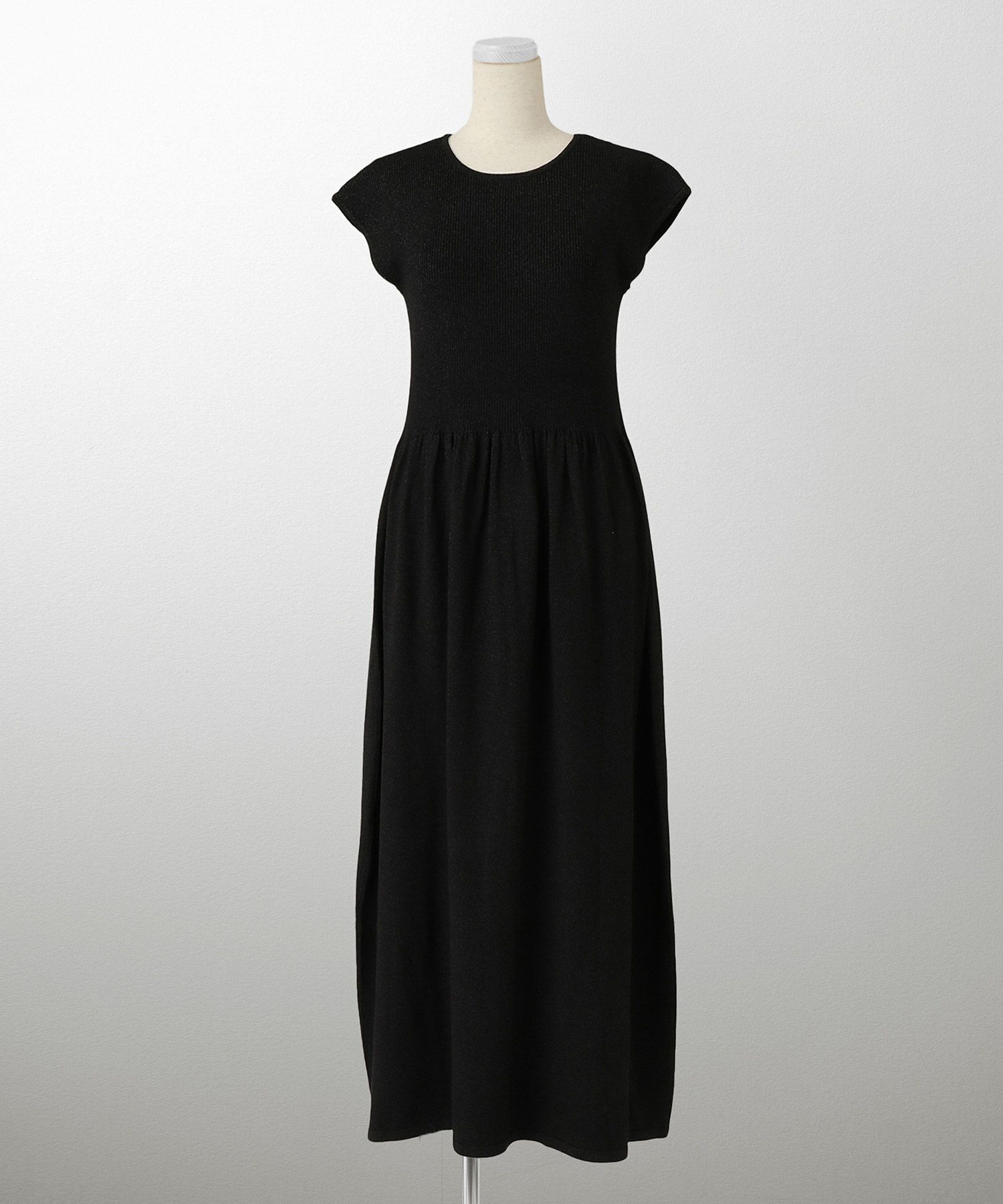 ワンピース/ラメ/サマーニット/ワンピース/チャコール/ベージュ/ブラック/S/M