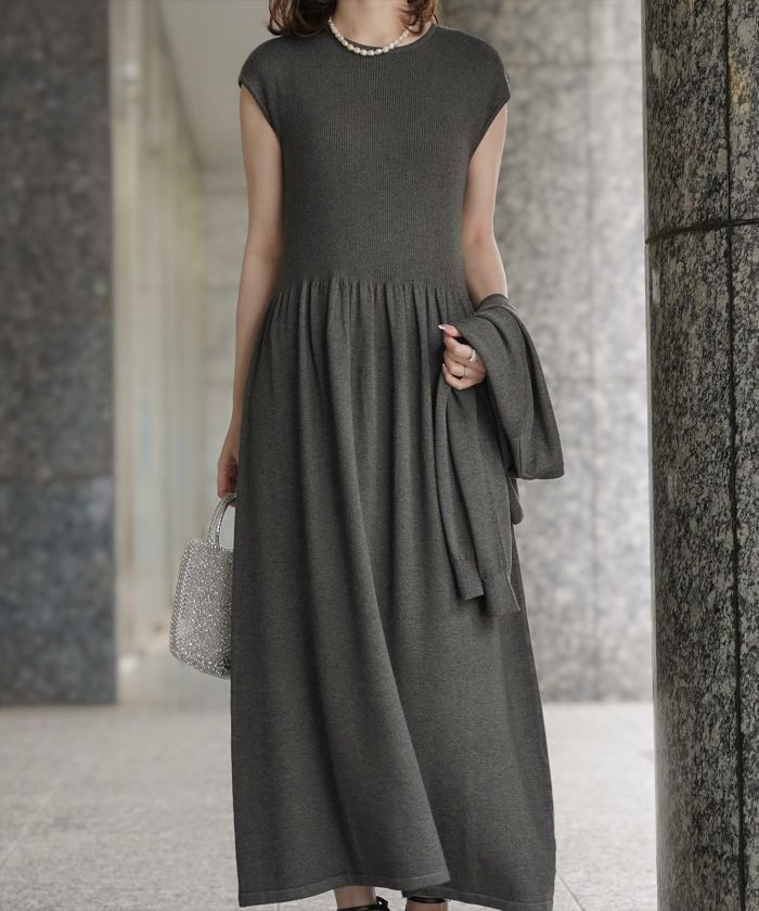 PRE-SUMMRER-SALE ラメ サマーニット ワンピース HUIT 全3色
