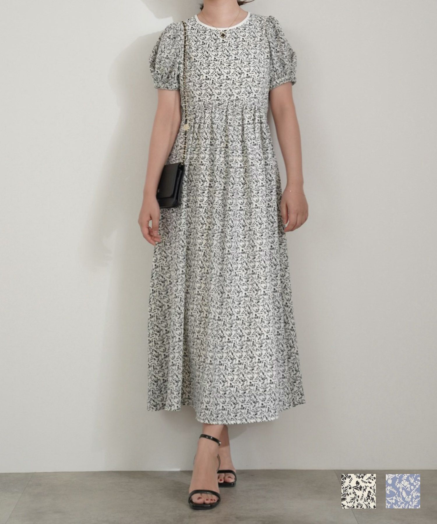 リバティ柄 パフスリーブ ワンピース lieulien×miimii 全2色｜lul311  