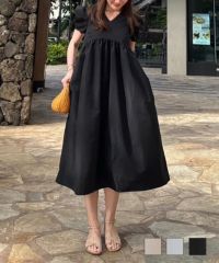 手洗い可/ワンピースレディース服きれいめかわいいおしゃれ洗える春夏秋無地シンプル大人ジョイントスペース