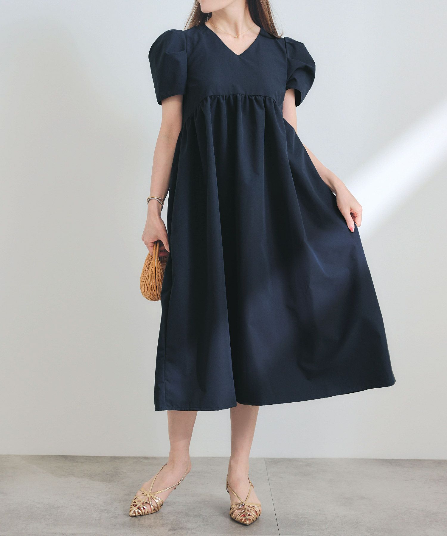 手洗い可/ワンピースレディース服きれいめかわいいおしゃれ洗える春夏秋無地シンプル大人ジョイントスペース