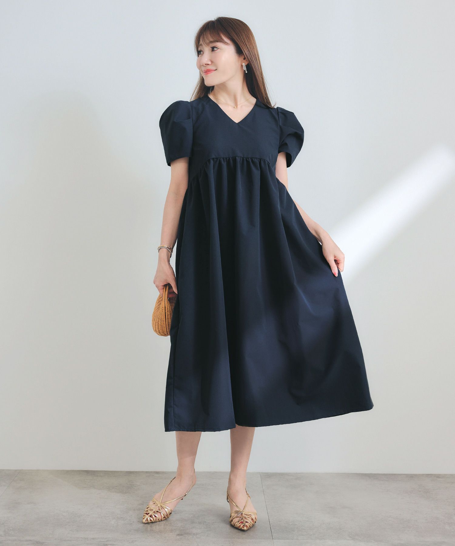 手洗い可/ワンピースレディース服きれいめかわいいおしゃれ洗える春夏秋無地シンプル大人ジョイントスペース