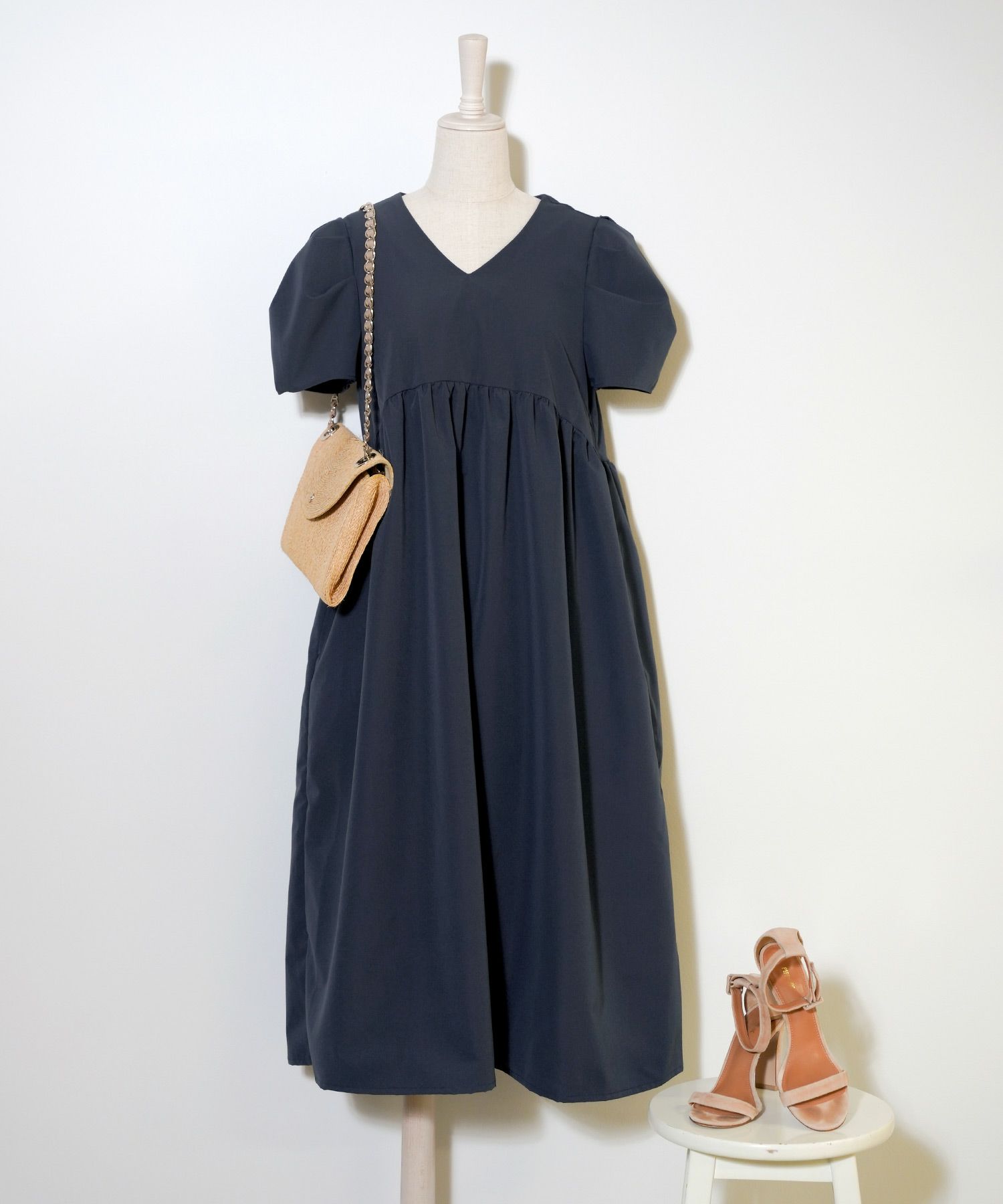 手洗い可/ワンピースレディース服きれいめかわいいおしゃれ洗える春夏秋無地シンプル大人ジョイントスペース