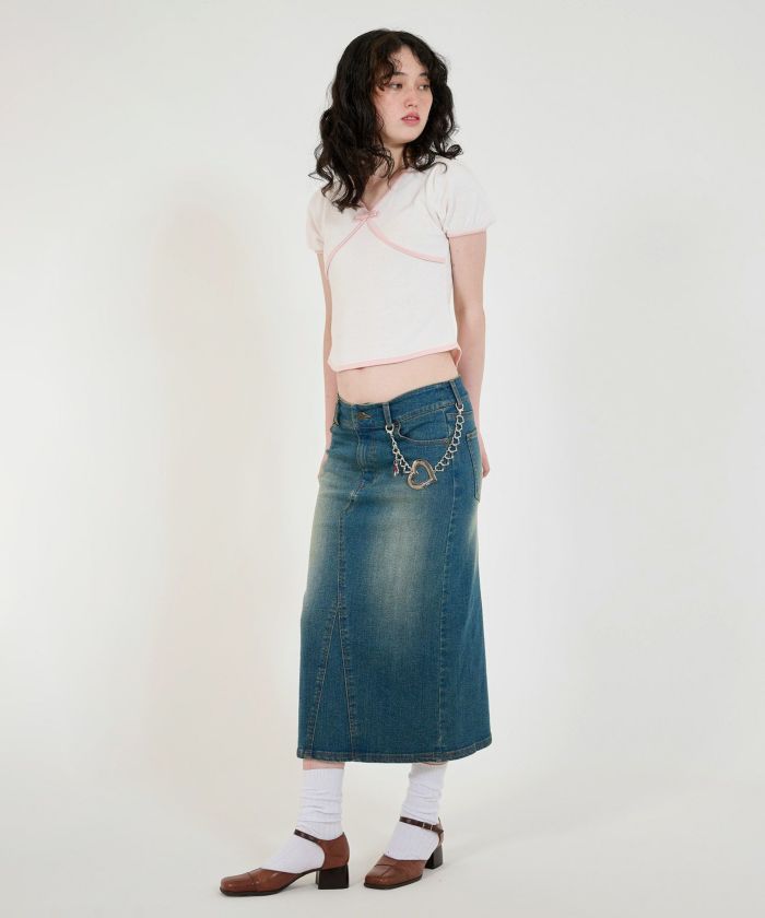 Early-Autumn-SALE 配色 半袖ニットプルオーバー TINA：JOJUN 全