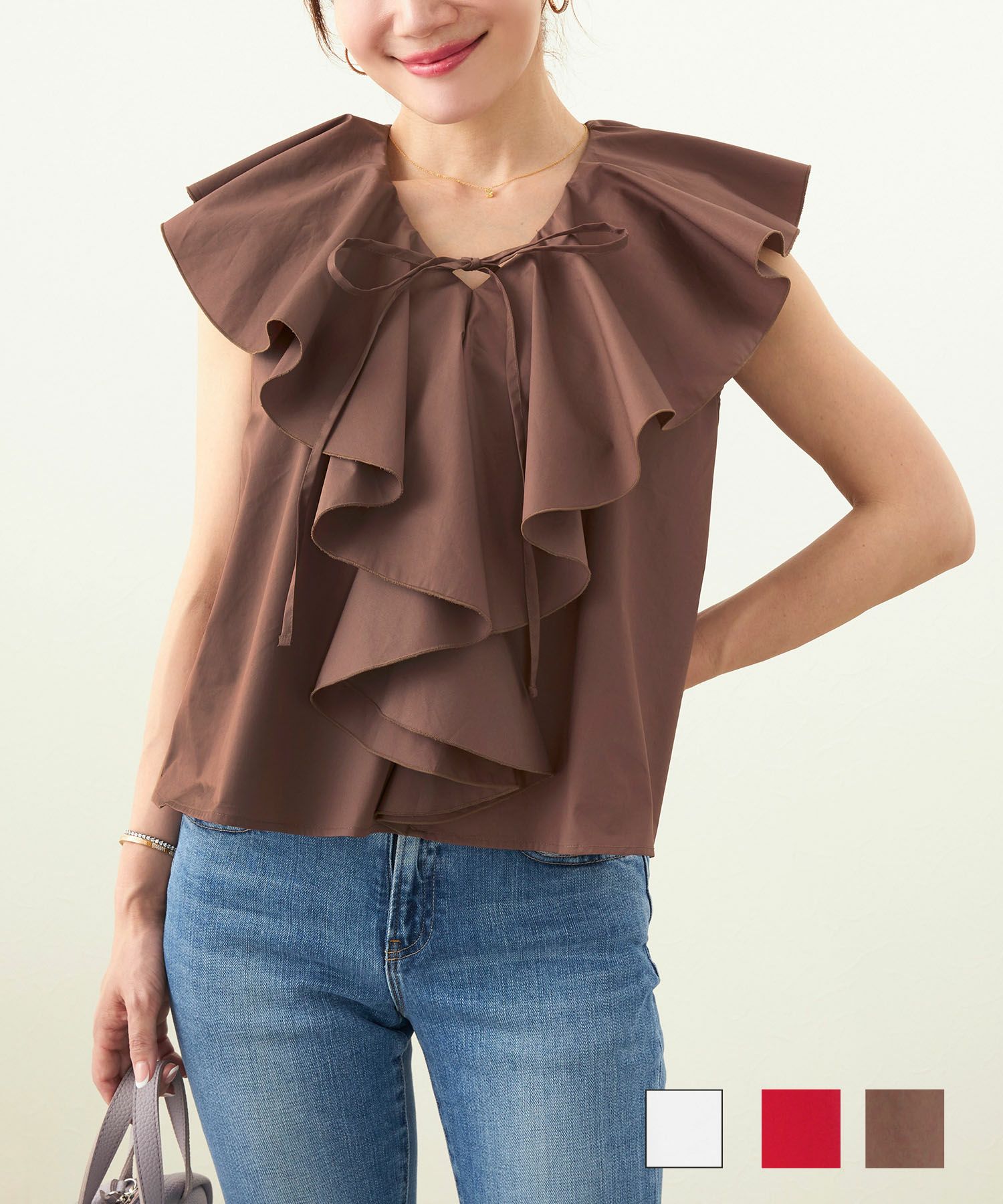 手洗い可ブラウストップスアウトレディース白綿春夏秋オシャレかわいいきれいめフリル女性エレガント無地ジョイントスペース