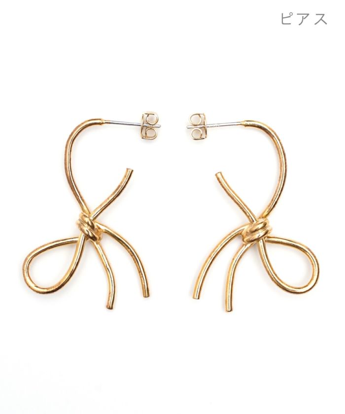 シンプル リボン ピアス イヤリング Simple Ribbon Pierce Earring （Liala） 全2種 ｜lia925-9776【1】  - ピアス商品一覧 - Joint Space