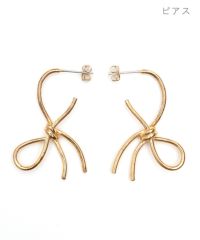 シンプル リボン ピアス イヤリング Simple Ribbon Pierce Earring