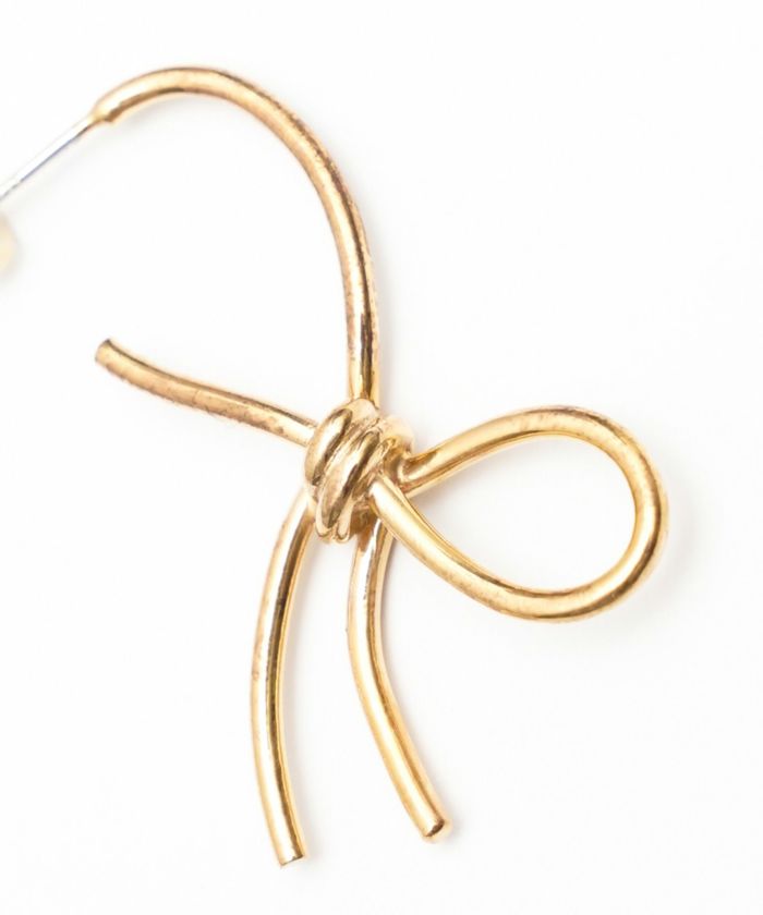 シンプル リボン ピアス イヤリング Simple Ribbon Pierce Earring