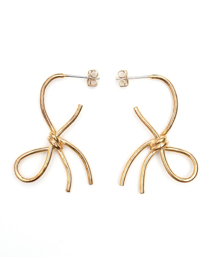シンプル リボン ピアス イヤリング Simple Ribbon Pierce
