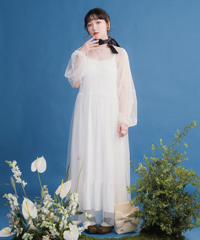 シアールーズワンピース ベージュ sheer loose one-piece シアールーズワンピース ベージュ sheer loose one-piece 洗える