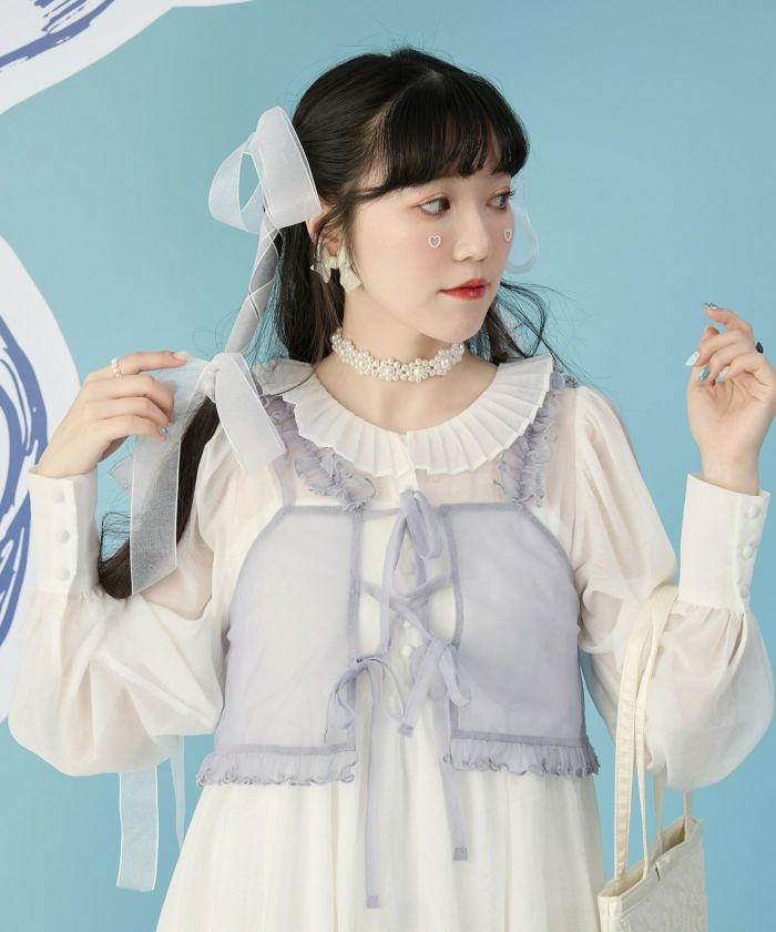 シアー フリル ビスチェ miolite 全2色｜mio831-0061【1