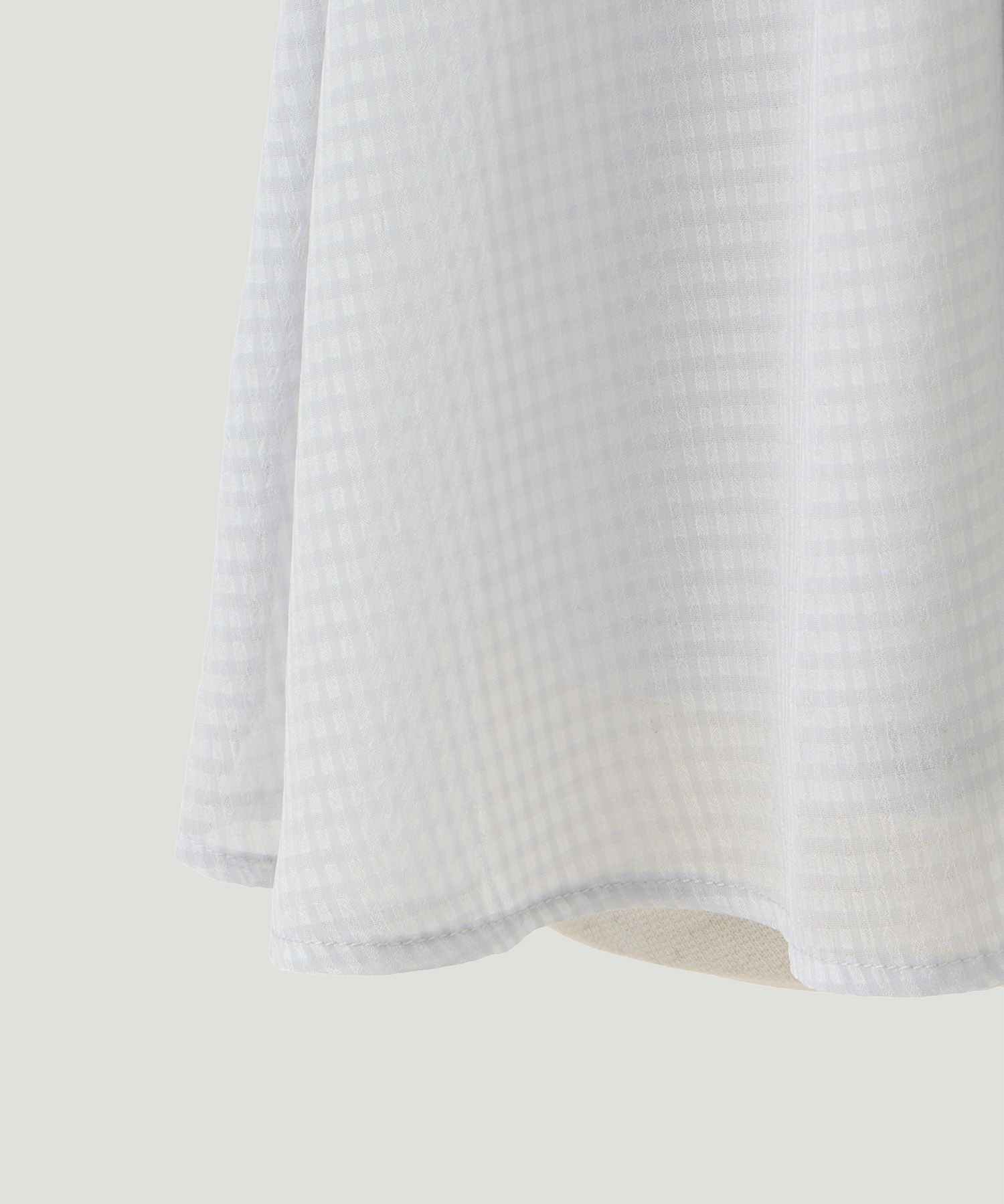 トップス/シアー/チェック/リボン/ブラウス/ホワイト/ライトグレー/ブラック/M