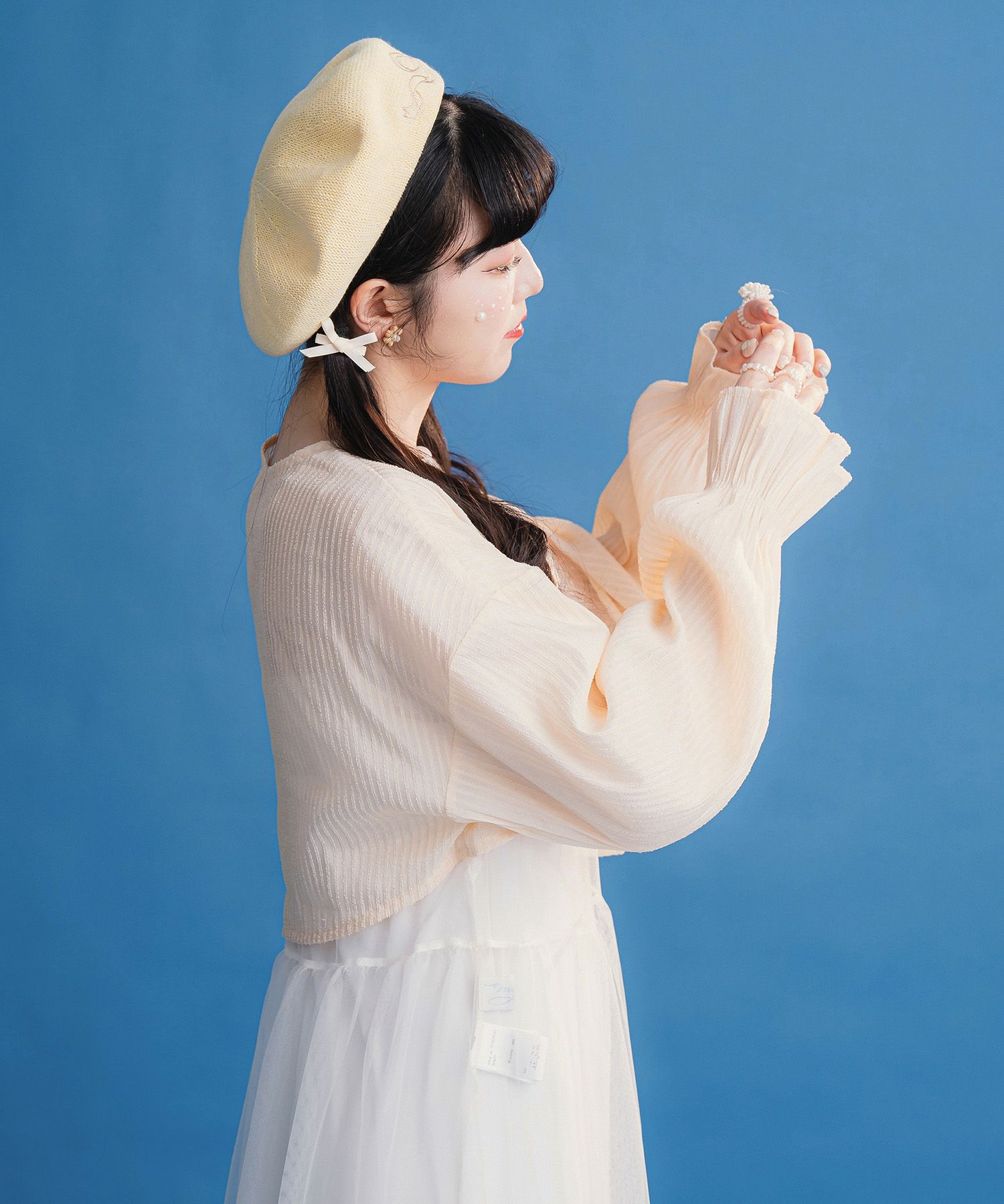 FINAL-SALE フロント リボン ボレロ miolite 全2色｜mio831-0056【1  