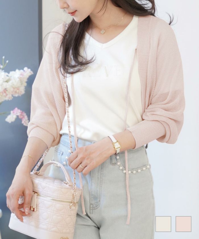 ラメ ニット ボレロ カーディガン le reve vaniller