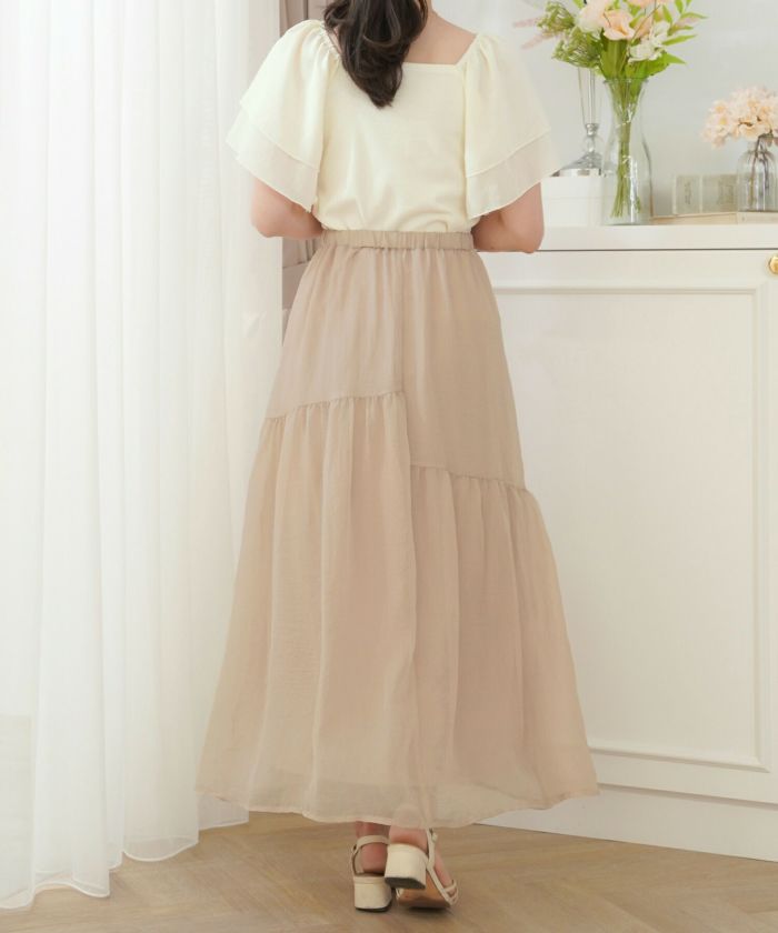 SUMMER-SALE シャイニー シアー スカート le reve vaniller 全2