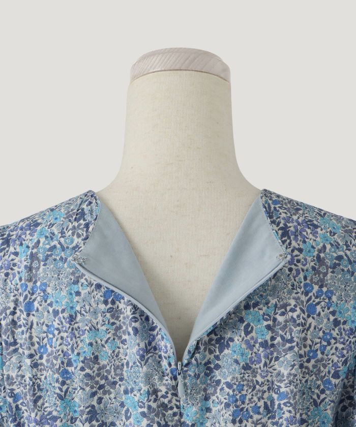 パフスリーブ ロング ワンピース Made with Liberty Fabric HUIT