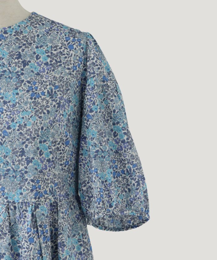 パフスリーブ ロング ワンピース Made with Liberty Fabric HUIT
