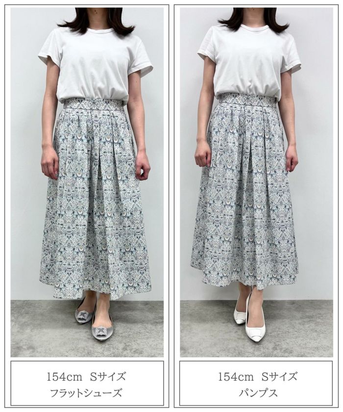 SUMMER-SALE タック フレア スカート Made with Liberty Fabric