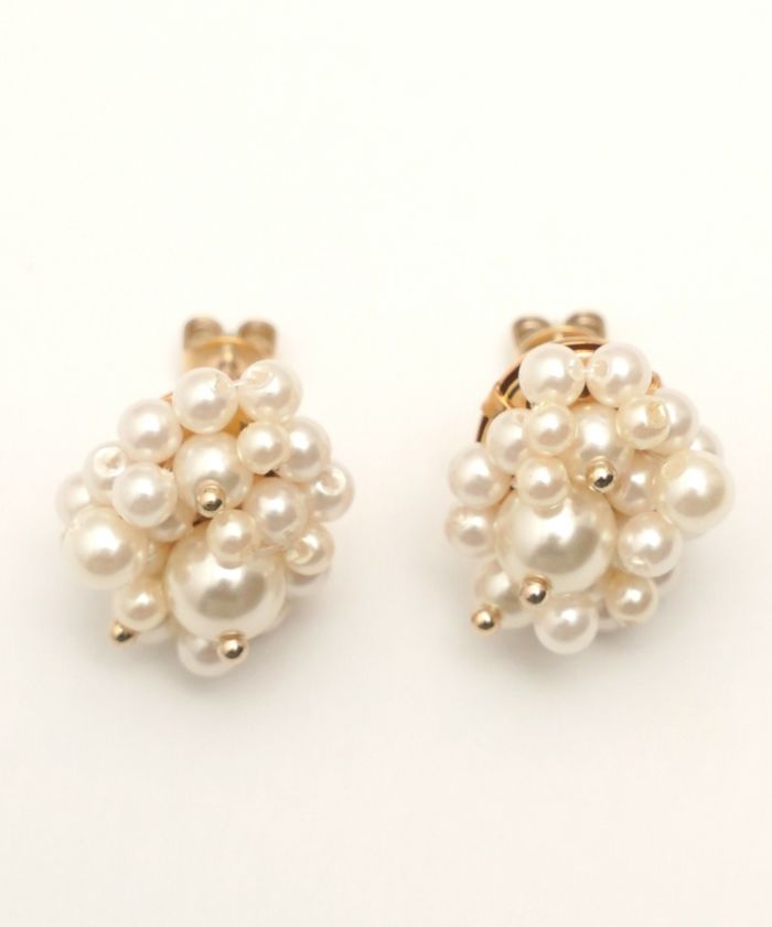 スパークリング パール ピアス イヤリング Sparkling Pearl Pierce Earring （Liala） 全2種  ｜lia925-9777【1】