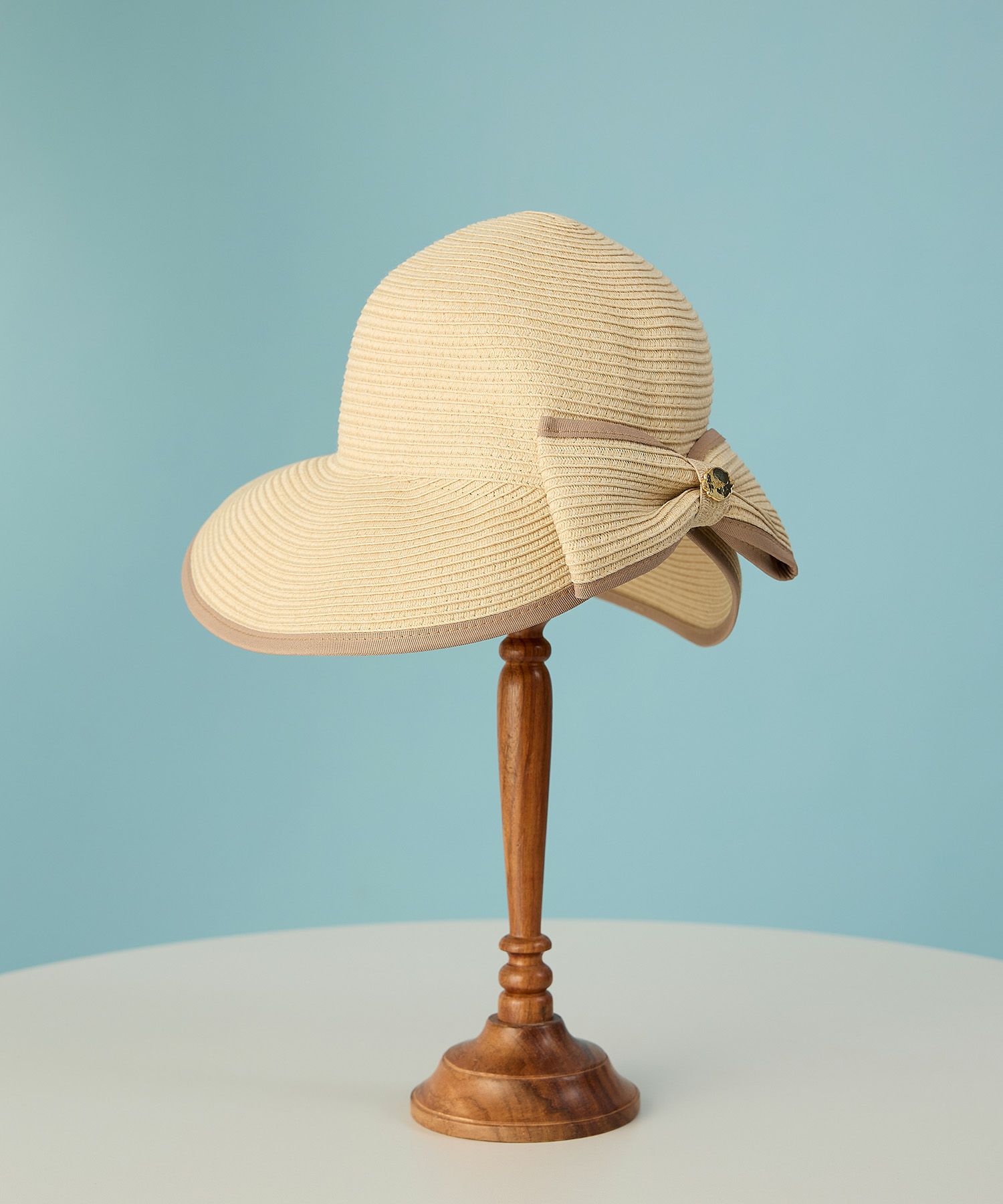 チャーム スリット つば広 夏/アイボリー/ベージュ/F