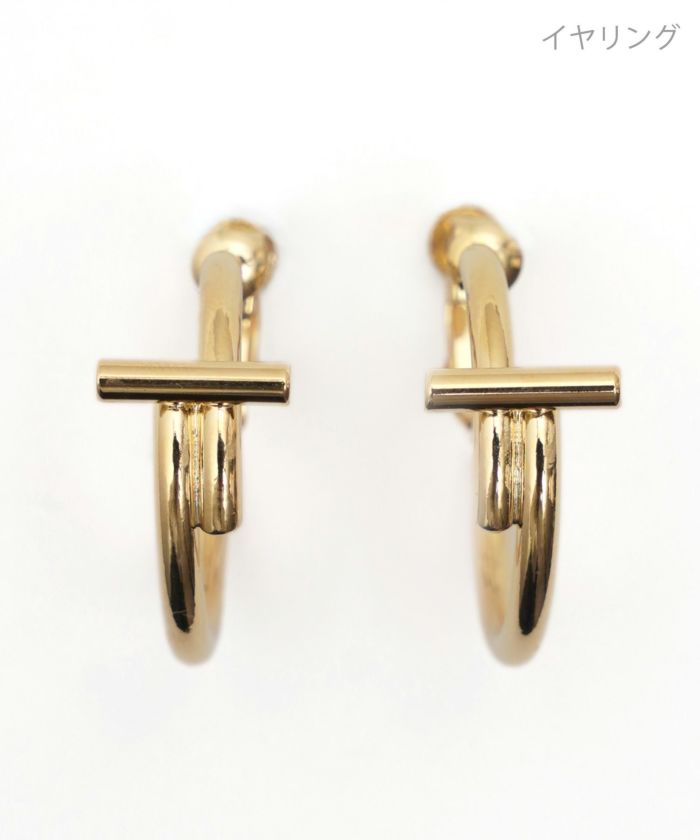 T フープ ピアス イヤリング T Hoop Pierce Earring