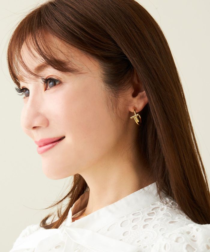 T フープ ピアス イヤリング T Hoop Pierce Earring